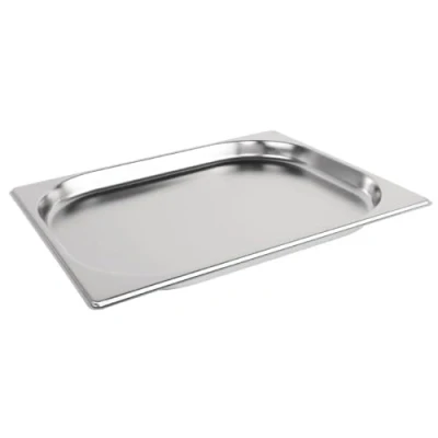 Image of Vogue K906 Stainless Steel 1/2 Gastronorm Pan 1.2Ltr/20mm Deep Food Container, Silver