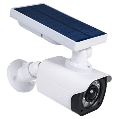Image of Maclean Dummy Camera with LED Light Surveillance PIR Motion Detector Solar Powered Suitable for Outdoor IP66 Waterproof