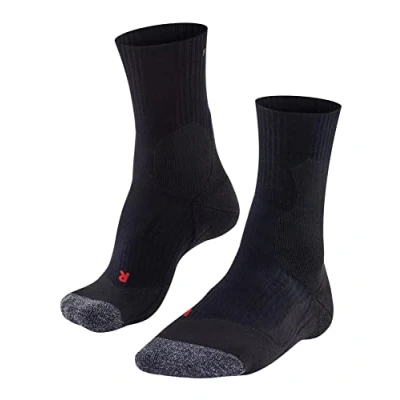 Image of FALKE Men&#039;s TE2 M SO Cotton Anti Blister 1 Pair Tennis Socks, Black (Black 3000), 8 9