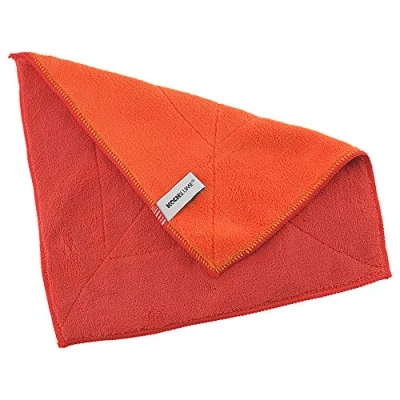 Image of Kochblume Microfibre Cloth Set, 5 Pieces, Premium Microfibre, Set in Colourful Box (Red/Orange)