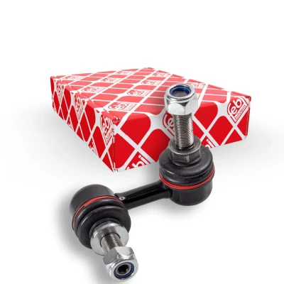 Image of 54668EG02C Anti roll bar link FEBI BILSTEIN 42570 Front Axle Left 65mm M12 x 1,25 with nuts Steel silver NISSAN: GT R
