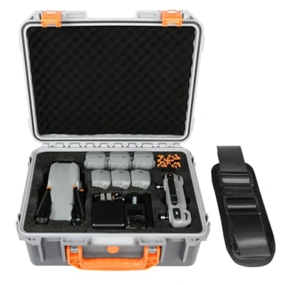 Image of Hard Case for DJI Air 3S 3 Waterproof Carrying 3S/Air Accessories, Drone Fits Fly More Combo, RC 2/RC N2/RC N3 Controller, Batteries, Charger (Only Gray Case)