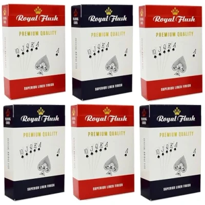 Image of Cartamundi 10000844 Royal Flush Standard Playing Card Game (Pack of 6)
