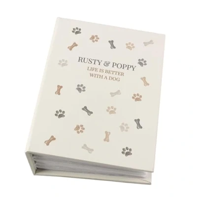 Image of CalEli Gifts Personalised Dog Album. 6x4 Photo Holds 100 photos
