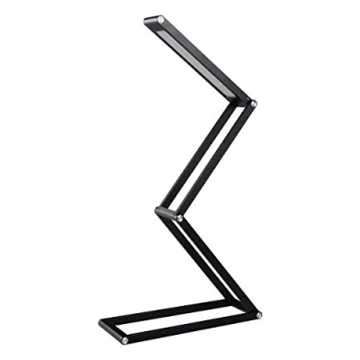 Image of Elzo LED Desk Lamp, Foldable Portable Wireless USB Rechargeable Table 3 Modes Dimmable for Bedroom, Office, College, Camping (Black)