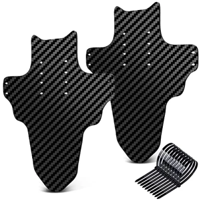 Image of NICEDACK Mudguards Mountain Bike, 2 Pieces Mudguard Fit 20 29 Inch MTB Front and Rear Compatible Bicycle Splash Guard (Carbon fiber texture)