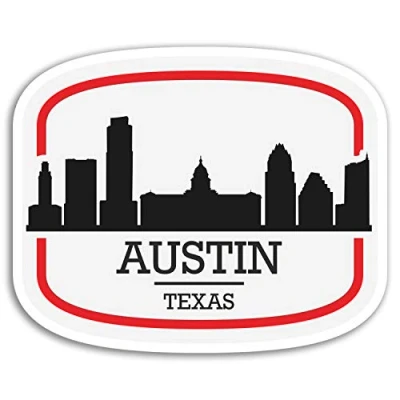 Image of 2 x 10cm Austin Texas Vinyl Stickers America USA Sticker Laptop Luggage #17083 (10cm Wide)