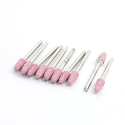 Image of Sourcingmap 10 Pcs 3mm Shank 6mm Conical Abrasive Mounted Grinding Stones