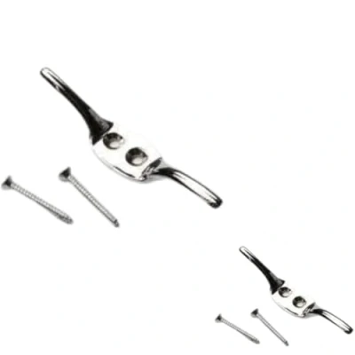 Image of Chrome Cleat Hooks Roman Blind Tie Back Cord Washing Line Downs Curtain Hook Pack of 4.