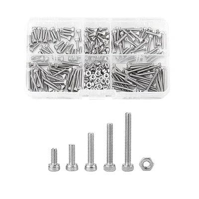 Image of M2.5 Nuts and Bolts, 210pcs Stainless Steel SS304 Hex Socket Cap Head Screws Assrotment Set Bolts Kit for Auto Furniture Industrial
