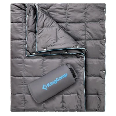 Image of KingCamp Camping Blanket Lightweight Outdoor, Travel Multifunctional Warm, Sleeping Blankets Ultralight with Snap Button, Quilt for Picnics Beach Hiking Car Indoor