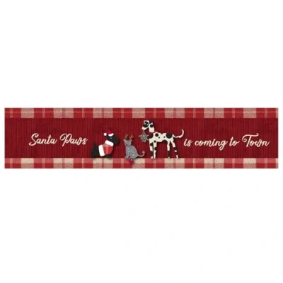 Image of Christmas Design Draught Excluder Festive Plush Fabric Door Insulation 90cm Santa Paws