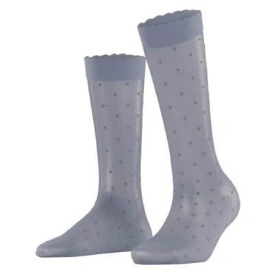 Image of FALKE Women&#039;s Dot 15 DEN W KH Sheer Patterned 1 Pair Knee High Socks, Grey (Pearl 3248), 2.5 5