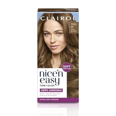 Image of Clairol Nice&#039;n Easy Tone+Gloss Semi Permanent Hair Dye 700/91 Dark Blonde