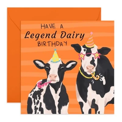 Image of Central 23 Funny Birthday Card For Women Have A Legend Dairy Cow Puns Jokes Farm Animals Hilarious Greeting Cards Gifts Mum Dad Son Daughter Comes With Stickers