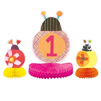 Image of Unique Party 73338 Ladybug 1st Birthday Table Decorations, Set of 3