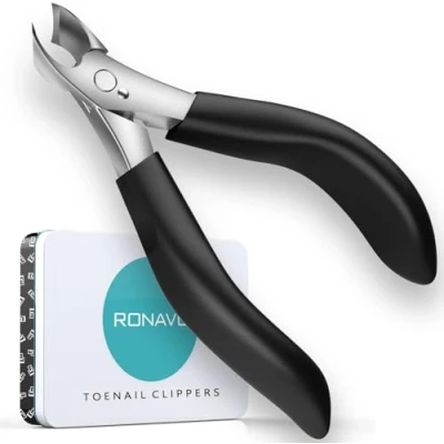 Image of RONAVO Toenail Clippers for Thick Nails Heavy Duty Professional &amp; Ingrown Toe Nail Clipper Men Elderly, Large Scissors Seniors/Mens/Women,Long Handle Safety Strong (Black)