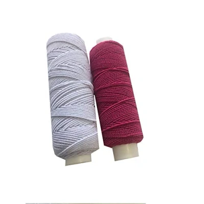 Image of Shirring Shearing Elastic Thread, 20 Meter Each Colour Per Spool, Pack of 2 X 20m Spools, Sewing, Haberdashery, Craft, Smocking, Gathering, (White &amp; Cerise), 30 Colours Available