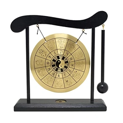 Image of juanxian Zen Art Brass Feng Shui Desktop Gong (W1649)