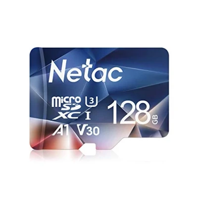 Image of Netac 128GB MicroSDHC Memory Card, Micro SD Card R/W up to 100/50MB/s, TF 4K Full HD Video Recording, UHS I, C10, U3, A1, V30, for Camera, Smartphone, Security System, Drone, Dash Cam, Gopro