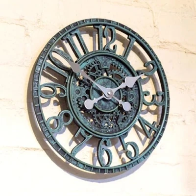 Image of No Nonsense Products Indoor Outdoor Wall Clock 30cm Antique Church Station Garden Style Weatherproof Quartz Battery Powered Waterproof