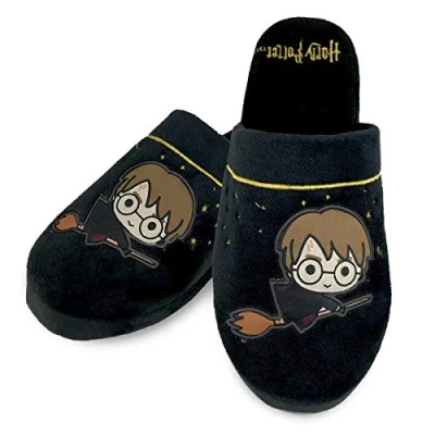 Image of Groovy UK Women&#039;s Hogwarts Slippers, Black, 5/7
