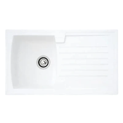 Image of Respekta Mineralite Sink Kitchen Inbuilt Boston 86 x 50 White