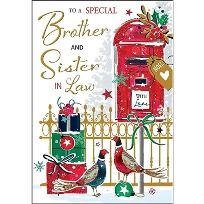 Image of Jonny Javelin Special Brother And Sister In Law Merry Christmas Card Pheasants