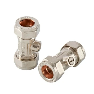 Image of Plumbright Straight Isolating Valve Chrome 15mm