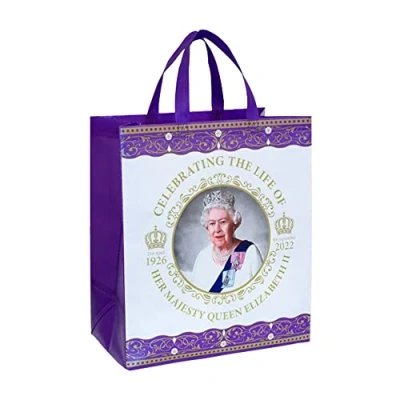 Image of Celebrate the Life of Queen Elizabeth II 1926 2022 Commemorative Should Shopping Tote Bag A Memorable Souvenir for Home Decor and Collection (By LILAJ)