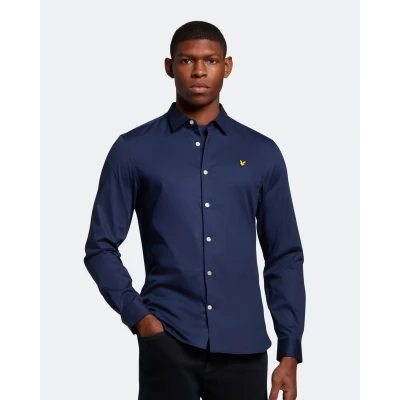 Image of Lyle &amp; Scott SLIM FIT Shirt, Men&#039;s, Size: XS, Navy