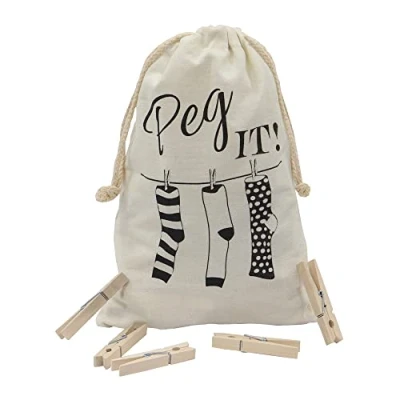 Image of JVL Peg It, Bag with Wooden Pegs, Pack of 100 (19 243)
