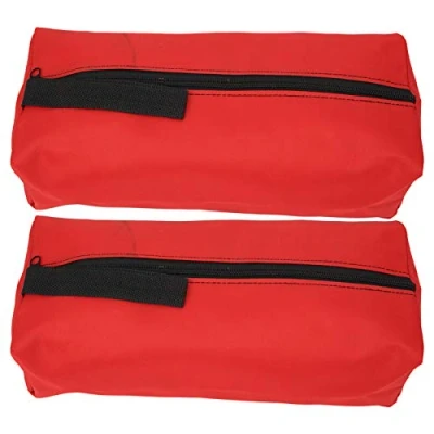 Image of Small Tool Pouch,2PCS Portable Bag Canvas Storage Multifunctional Clip on Zipper 11.8 x 3.9 3.9in Red