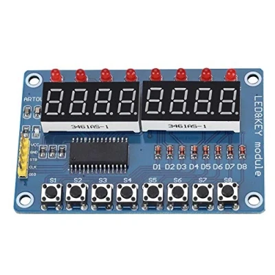 Image of Zerone TM1638 Chip 8 Bit LED Display Module Digital Tube Keys for AVR Arduino ARM