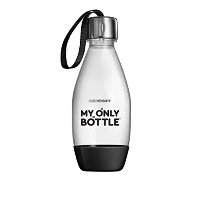 Image of SodaStream My Only Bottle, 500ml Fizzy Drink Bottle &amp; Reusable Water fits our Retro Drinks Sparkling Makers, BPA Free, Dishwasher Safe Refillable 1x 0.5L, Black