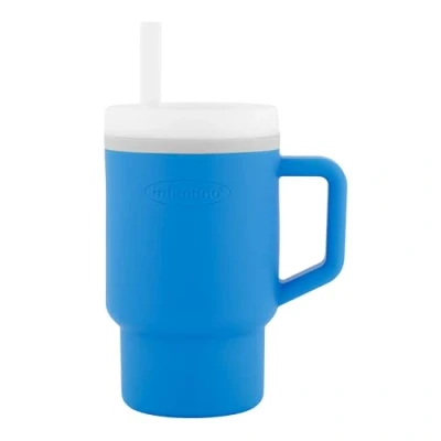 Image of Infantino My 1st Tumbler Süßer Minibecher mit Auslaufsicherem Strohhalm und Kleinkindfreundlichem Griff, Fördert das Trinken, Leicht zu Reinigen, 255 ml, Ocean