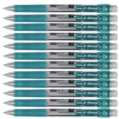Image of Pentel e Sharp Mechanical Pencils, 0.5mm, Green Barrel, AZ125 DO (box of 12)