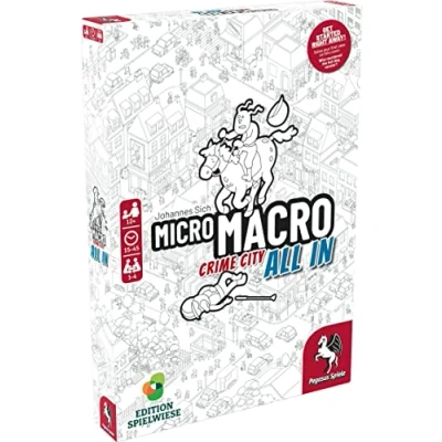 Image of Pegasus Press MicroMacro: Crime City 3: All In Board Game Ages 12+ 1 4 Players 15 45 Minutes Playing Time, White