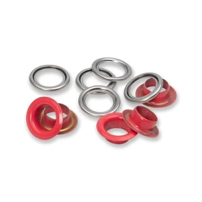 Image of Eyelets with washers [20 pieces Ø 11 mm] Prym red/metallic silver