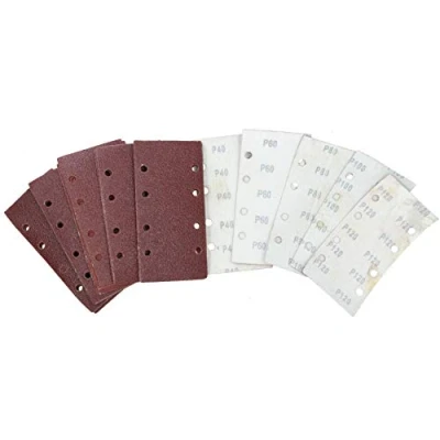 Image of Hook/Loop 1/3 Sheet Sanding Sander Sandpaper Pads 50 Pack Mixed Grit 40 240