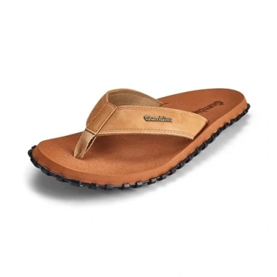 Image of Gumbies Vegovert Unisex Flip Flop, with Supersoft Brush EVA Footbed, Soft Cotton Backed Faux Leather Strap &amp; Recycled Rubber Sole Comfort Guaranteed Tan EU42