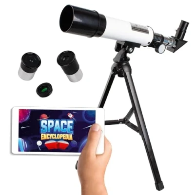 Image of BIG MINDS Kids Telescope with Educational App for 8 Years or More Astronomy and Terrestrial Toy 3 Lenses