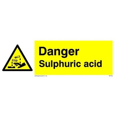 Image of Pack of five Sulphuric Acid Sign 150x50mm L15