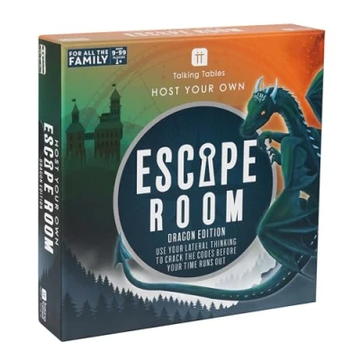 Image of Talking Tables Dragon Edition Escape Room Game for Adults Teenager, Video Intro, QR Codes Sciene Playlist, Present, Games Night, Birthday, Dinner Party, Secret Santa, Christmas, Age 9+, Players 1+