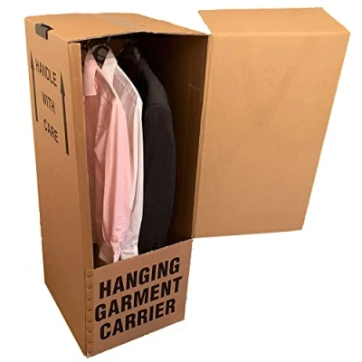 Image of 5 Strong LARGE Moving Garment Removal Cardboard Wardrobe Boxes