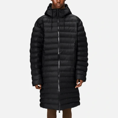 Image of Rains Lohja Longer Puffer Jacket Unisex Winter coat, Size: Small, Black