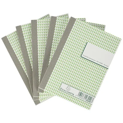 Image of Exacompta Ref. 3240SE Set of 5 squared manifolds 5x5 under film 50 numbered carbonless sheets in 2 copies (1 original + 1 copy) format 148 x 105 mm FSC certified