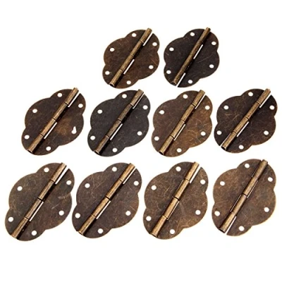 Image of 10Pcs 56x42mm Antique Brass Butterfly Hinge Door Butt Dolls House Hinges for Drawer Cupboard Cabinet Wood Box