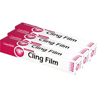 Image of 3X All Purpose Kitchen Catering Cling Film Food Wrap (25M x 30cm)