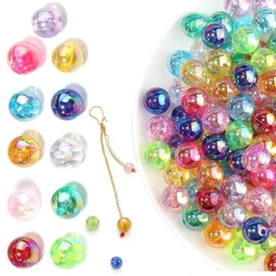 Image of MsTeco Acrylic Beads, Pack of 800 Colourful Large 8 mm Round Craft Beads for Threading DIY Jewellery Making, Bracelets, Necklaces, Crafts